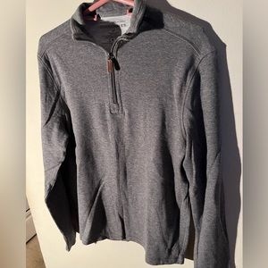 Mens Denver Hayes 1/4 zipper grey top size small